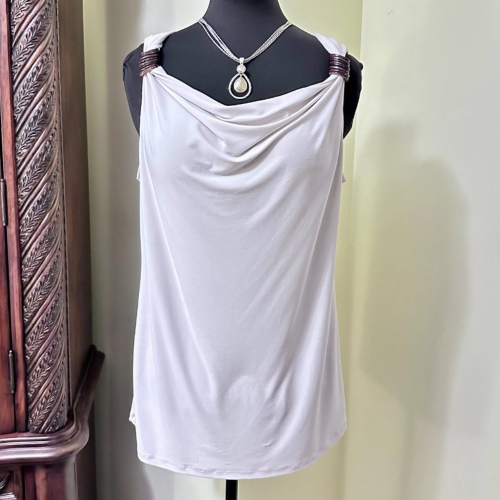 KENNETH COLE NEW YORK Women's BEIGE COLOR Blouse in Size Large